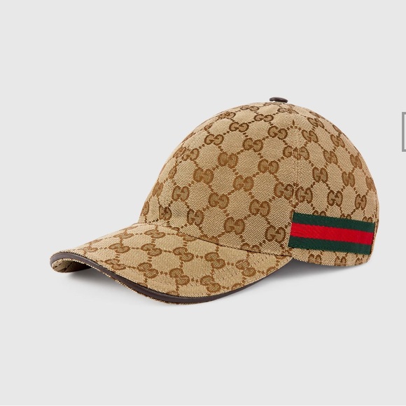 GUCCI :ORIGINAL GG CANVAS BASEBALL HAT WITH WEB - Picture 2 of 11